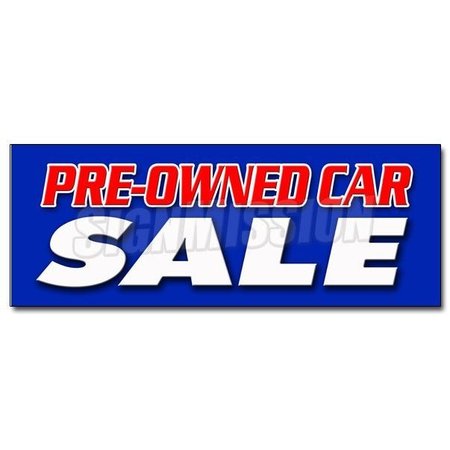 SIGNMISSION 12 in Height, 1 in Width, Vinyl, 12" x 4.5", D-12 Pre-Owned Car Sale D-12 Pre-Owned Car Sale